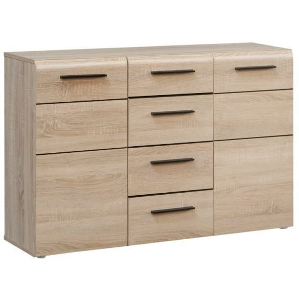 Komód, 4 fiókos, 2 ajtós, sonoma tölgyfa, KOMBINO 14