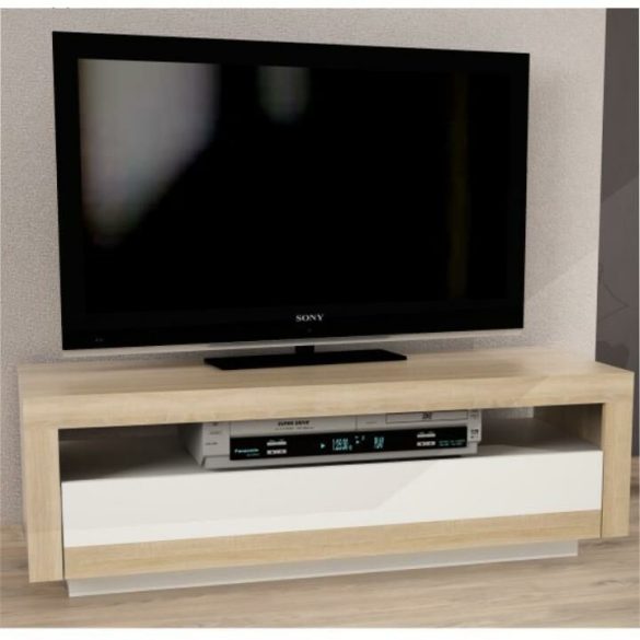 TV asztal/szekrény, sonoma tölgyfa/fehér, AGNES