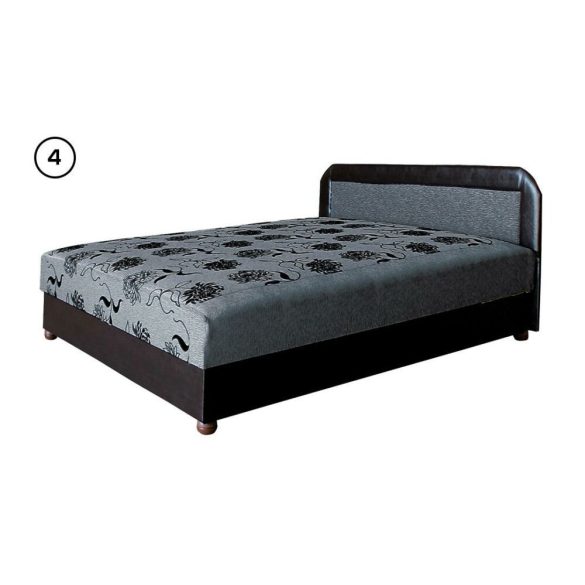 Marina 160 cm-es franciaágy szövet-textilbőr, fekete-sötétszürke