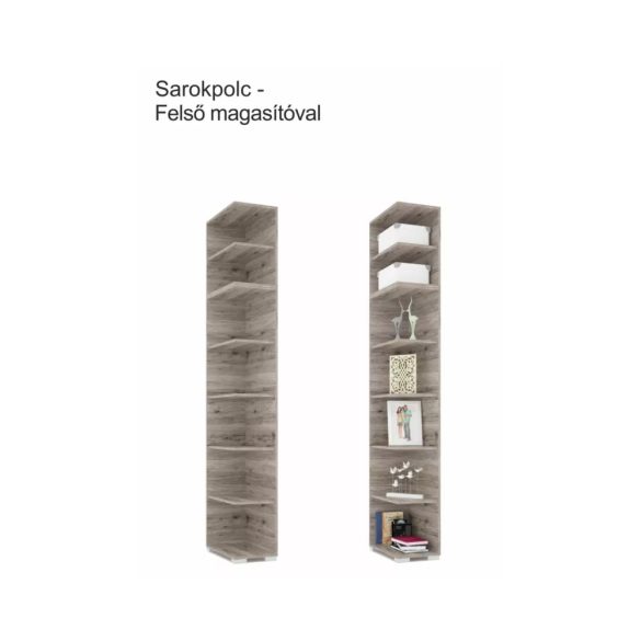 sarokpolc tolóajtós gardróbhoz