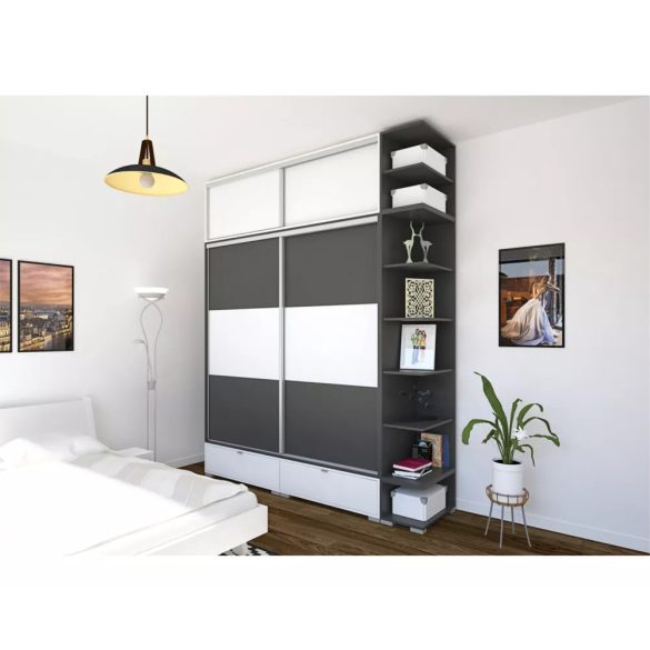 sarokpolc tolóajtós gardróbhoz