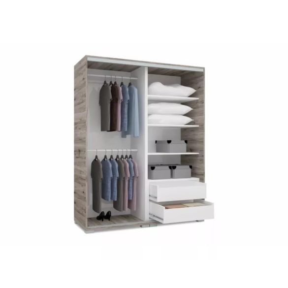 Bond tolóajtós magasfényű gardrób 200 cm