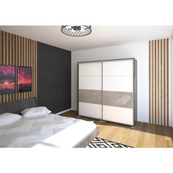 Bond tolóajtós magasfényű gardrób 200 cm