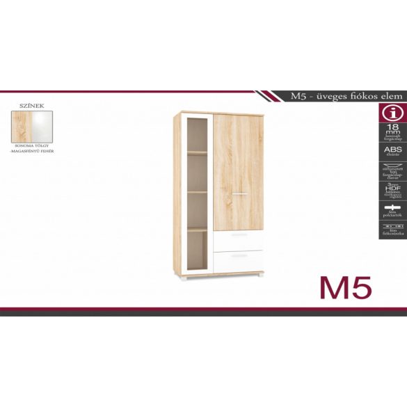 M-5 üveges fiókos elem