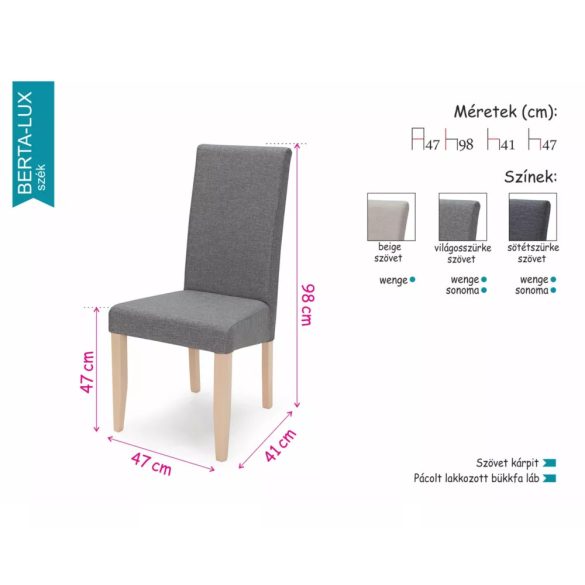 Wenge - s. szürke szövet