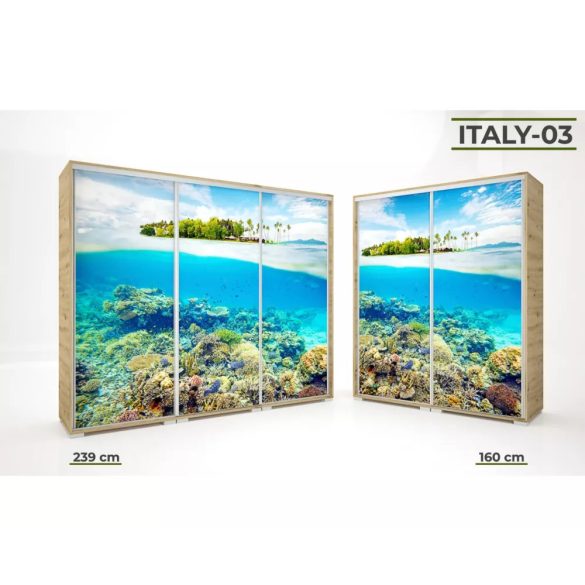 Italy Style tolóajtós gardrób, 239 cm