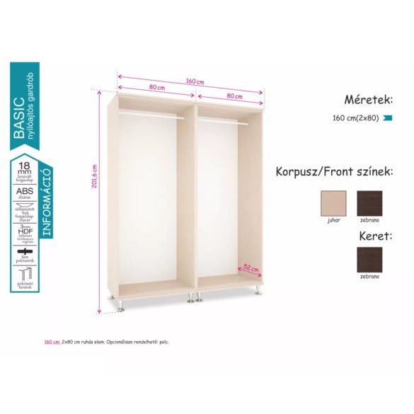 Basic gardrób 160cm 