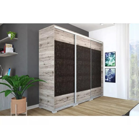 Bőr betétes tolóajtós gardrób 239cm