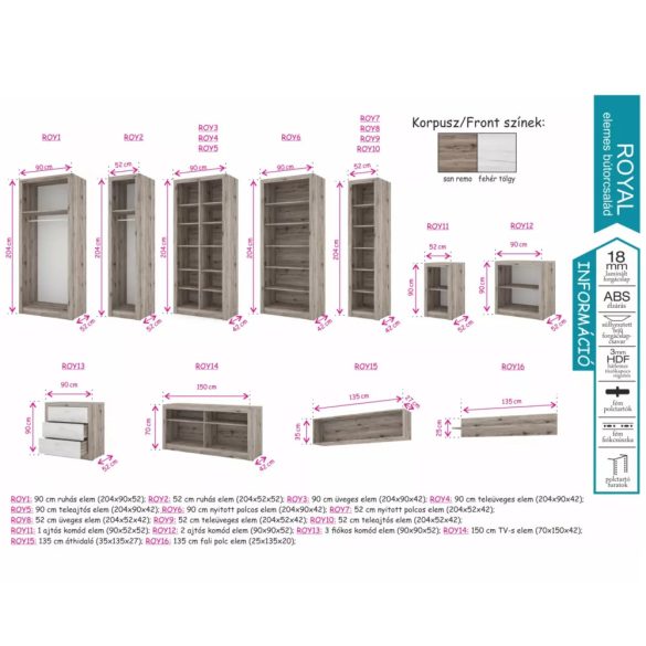 ROY4-90-es félüveges elem