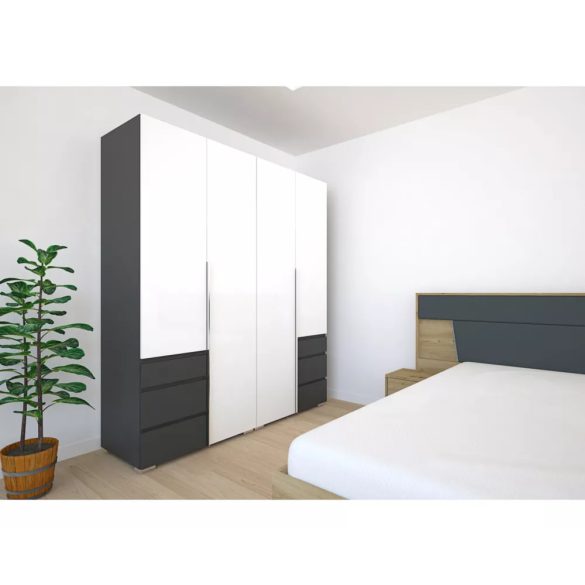 Silver magasfényű gardrób 180 cm 