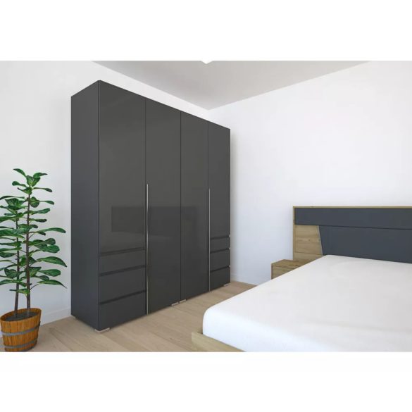 Silver magasfényű gardrób 180 cm 
