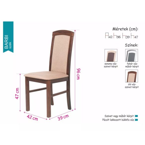 Dió váz - szövet kárpit